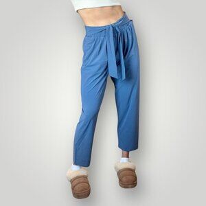 ADAY Easy Days Pants Womens Travel High Rise Commute Slacks Blue Stretch Sz M